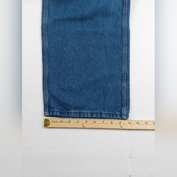 Carhartt Jean Bib Overalls Mens 36x30 Blue Darkstone Denim Work Wear R07-DST - Picture 6 of 8